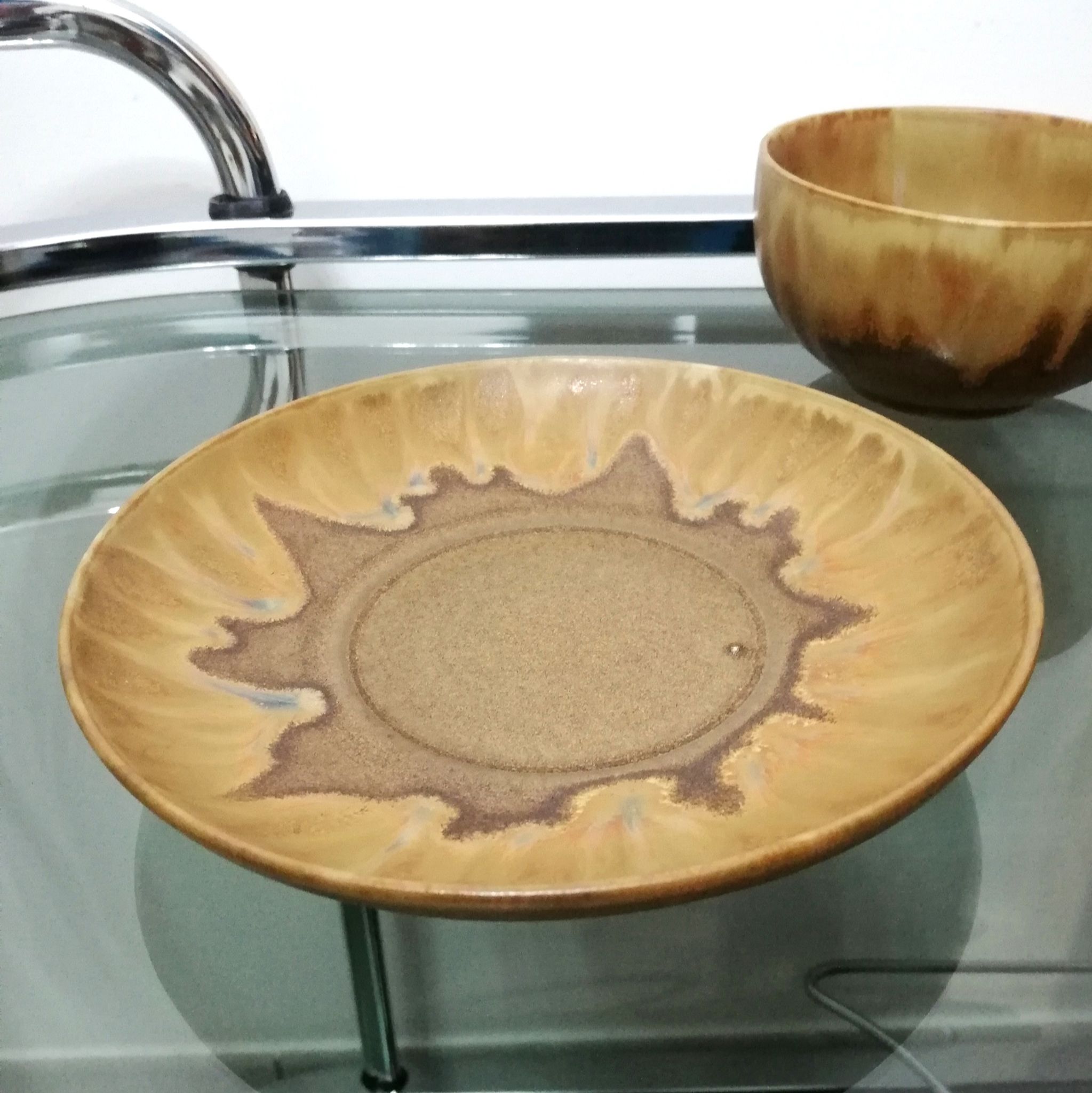 Duo of sandstone cups