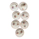 6 Plates and Dish with Painted Flowers Faïencerie Longchamp Monaco 1960s