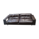 Four-seater sofa in dark brown leather from Steiner by designer Pascal Daveluy, model