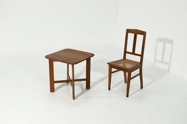 Table d'appoint moderniste en chêne de l'école d'Amsterdam, années 1920