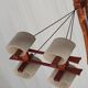 Lustre vintage scandinave en teck et perspex