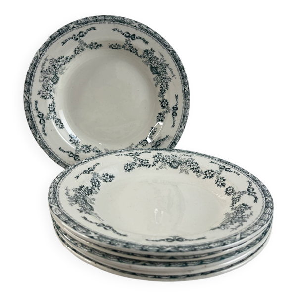 Lot de 6 assiettes creuses en terre de fer Ninon 24cm