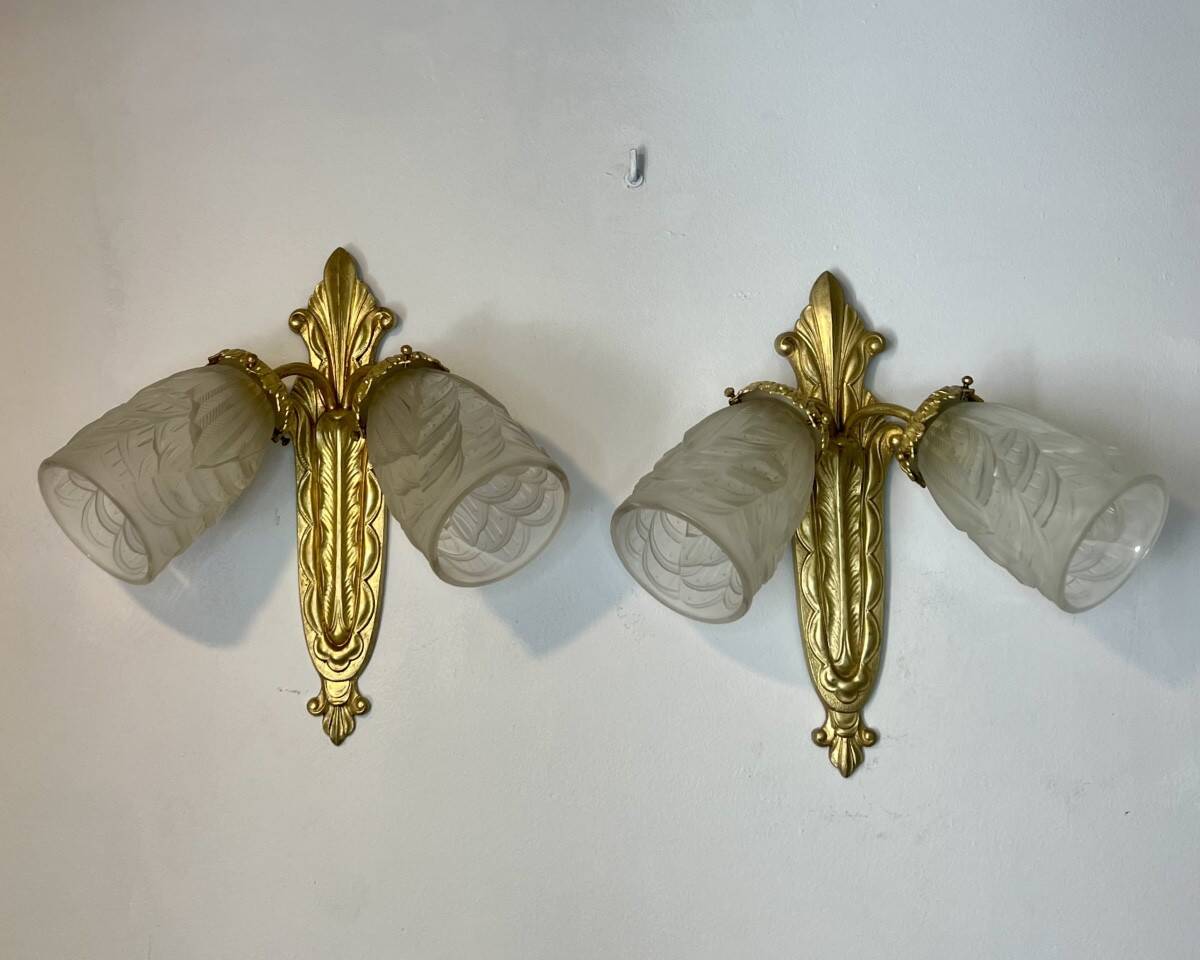 Paire d’appliques art déco