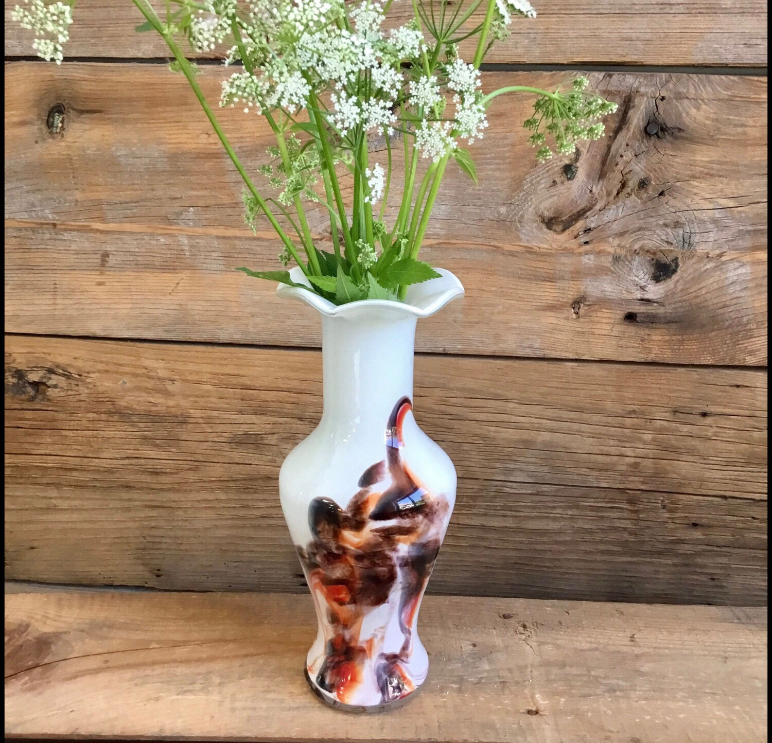 Vintage opaque glass vase