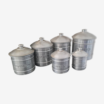 6 Pots à épices aluminium