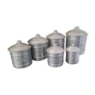 6 Pots à épices aluminium