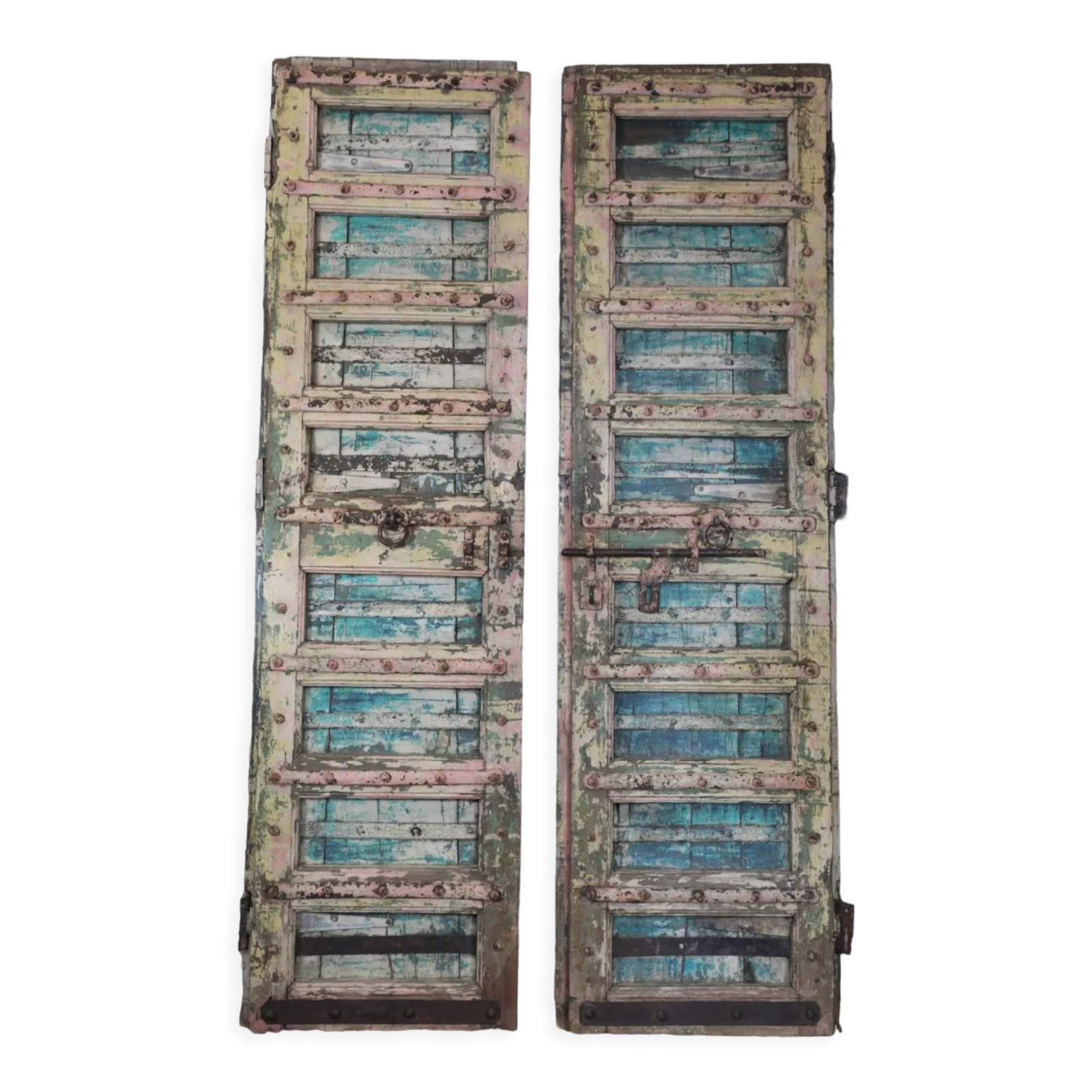 Indian door 2 leaves multicolor with closure