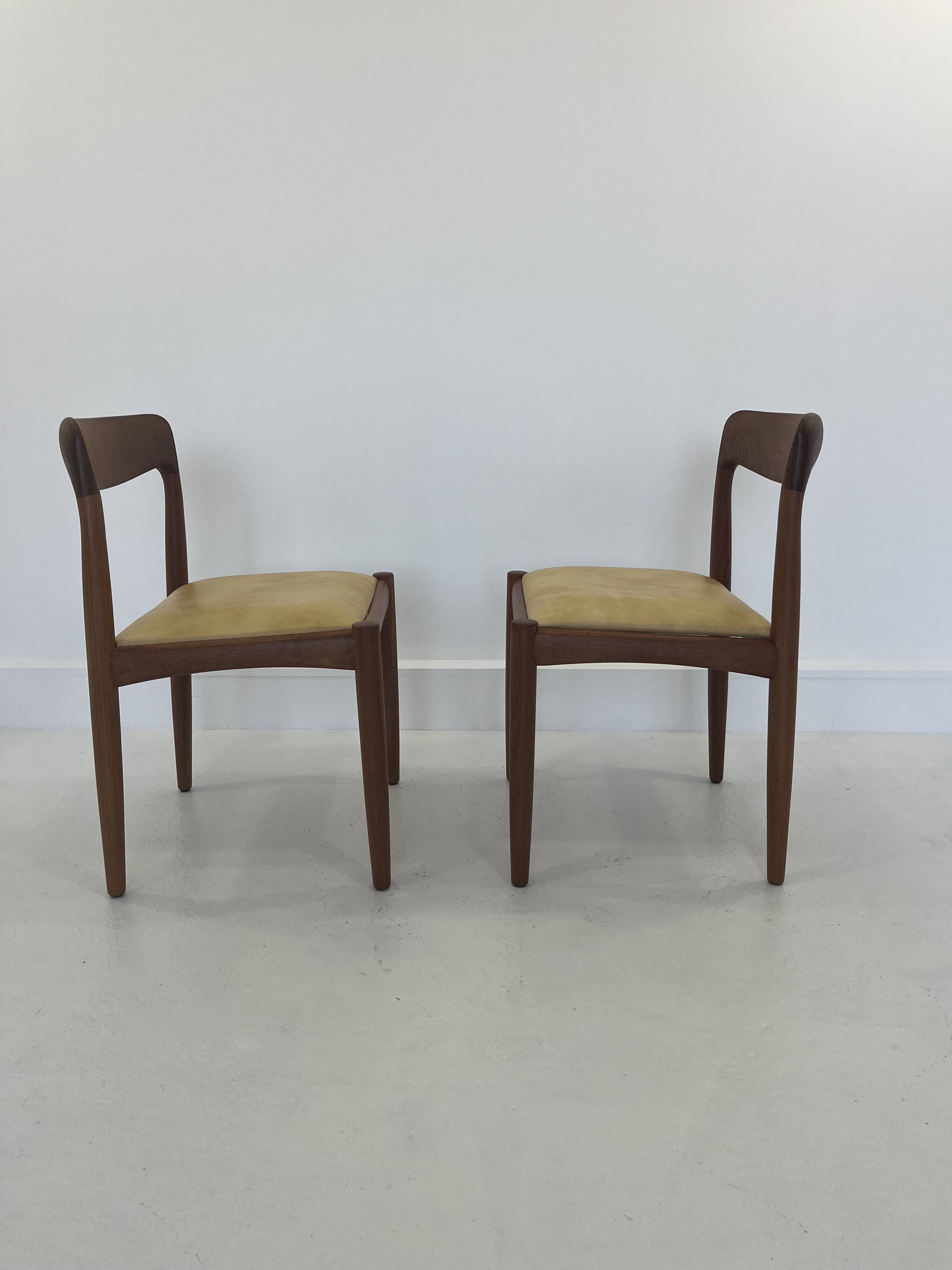 Vintage Danish Dining Chairs in Teak by H.W. Klein for Bramin, Set of 2