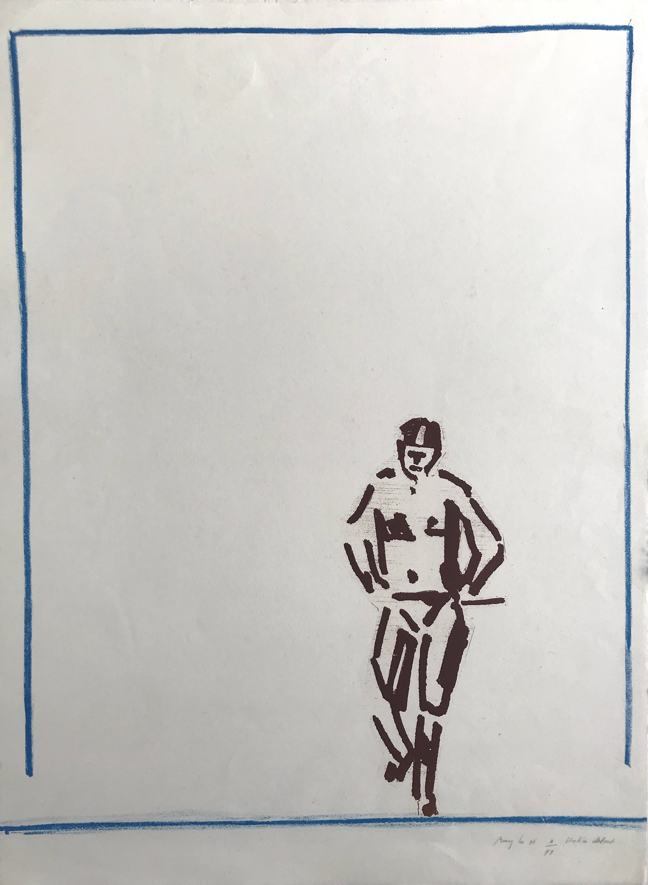 Pierre buraglio, standing station, 1996. lithograph signed in pencil