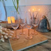 Vintage pink champagne flute Luminarc