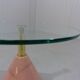 Italian Memphis style pink natural stone & glass side table 1980’s