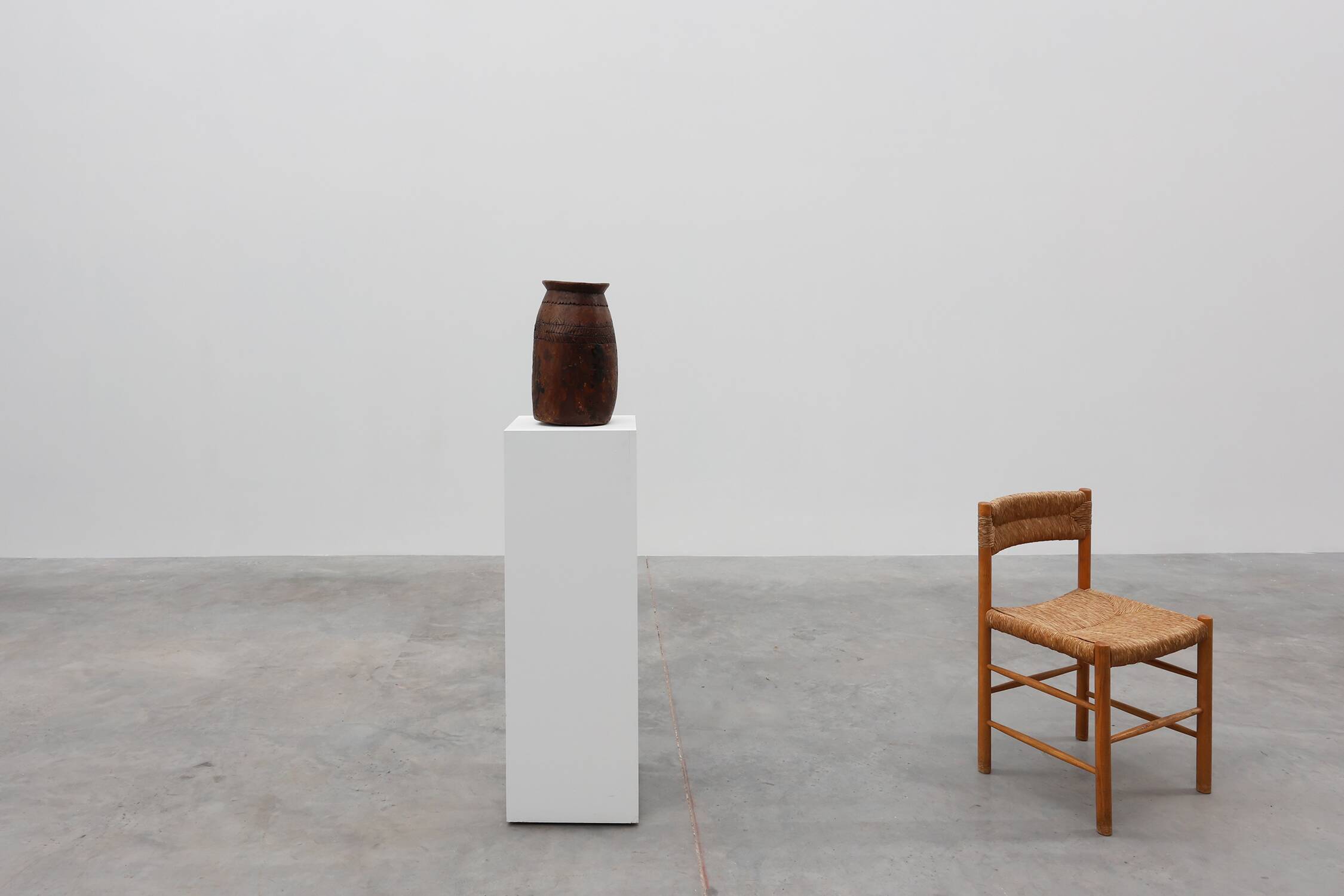 Rare Rustic wabi sabi style vase in solid wood, France 1800s