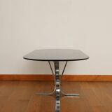 Oval coffee table smoked glass