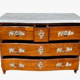 Louis XV Period Chest of Drawers in Mahogany Signed Pierre Roussel, 18th Century