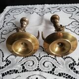Duo brass fish candlesticks