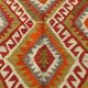 Red & Green Tribal Handmade Turkish Kilim Rug, 163x316Cm