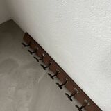 Old  school wall coat rack with 20 hooks, completely restored