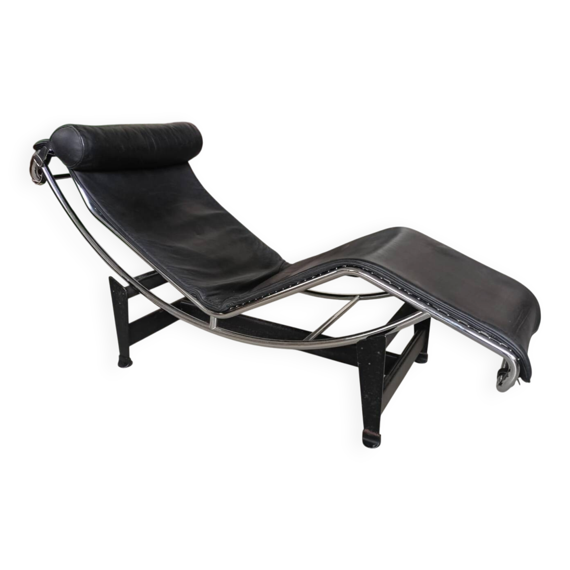 LC4 chaise longue signed – Le Corbusier / Cassina – black leather