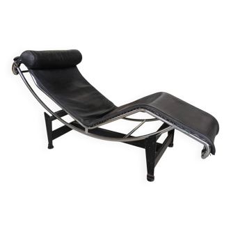 LC4 chaise longue signed – Le Corbusier / Cassina – black leather