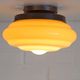 Antique Glass Ceiling Light, 100 Year Old Hand Blown Art Deco Sconce