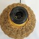 Vintage wicker and ceramic lamp – 1970s – Natural bohemian lamp