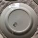 6 assiettes plates Ceranord Saint Amand Beaugency fleurs bords dorés et vert menthe