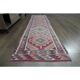 1970s Vintage Turkish Oushak Handmade Wool Cotton Pink Runner Rug 87x333