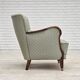 1960s, Danish armchair, light blue furniture fabric, beech wood.