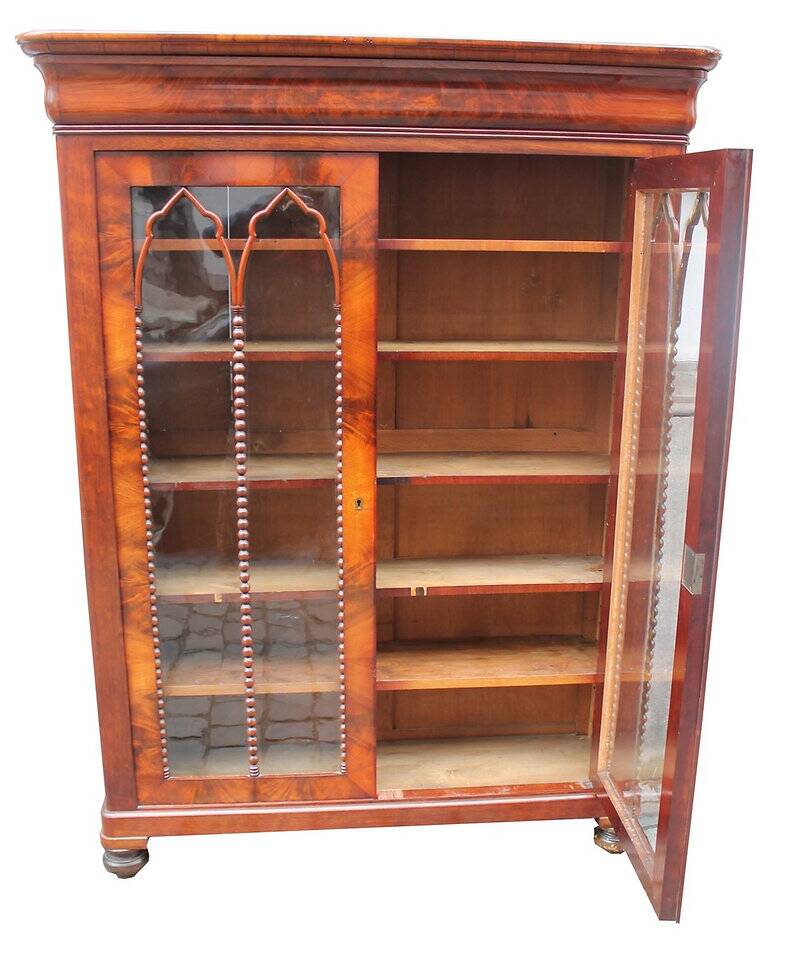 Louis Philippe period bookcase Display in mahogany - English work 19th