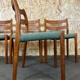 4 chaises en teck Niels O. Möller pour J.L. Moller’s 60