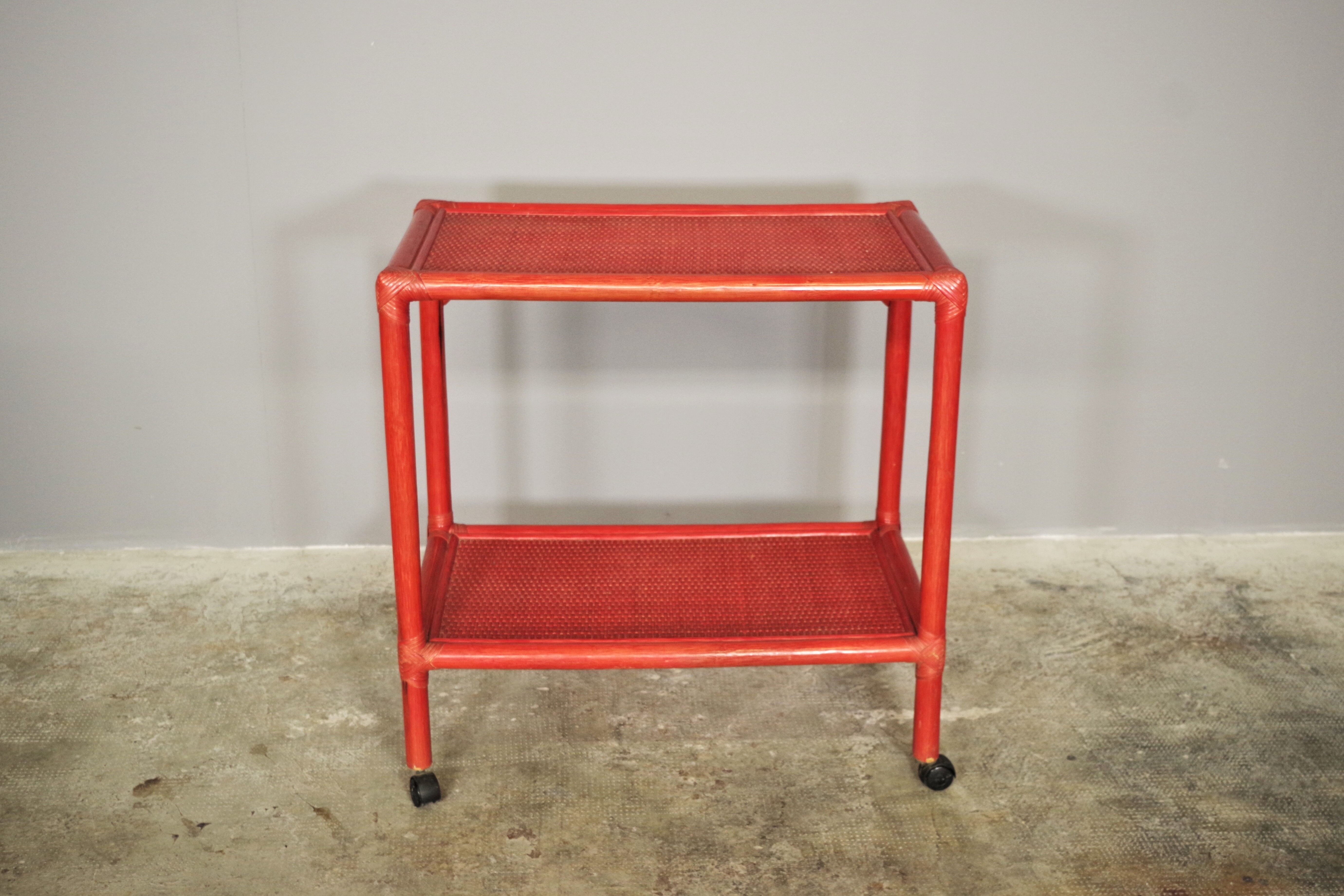 Bamboo drink cart, 80s