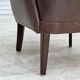 1970s, Danish armchair, original brown furniture leather.