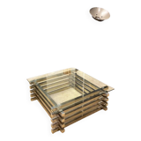 Polished stainless steel coffee table - Italian '70s style