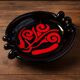 Vintage decorative bowl in black and red ceramic – 1960s/70s