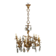 Antique Rococo-style chandelier in gilded bronze, 20th century.