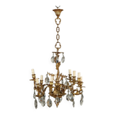 Antique Rococo-style chandelier in gilded bronze, 20th century.