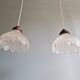 Art Deco scalloped clear glass pendant light, 1920s-30s