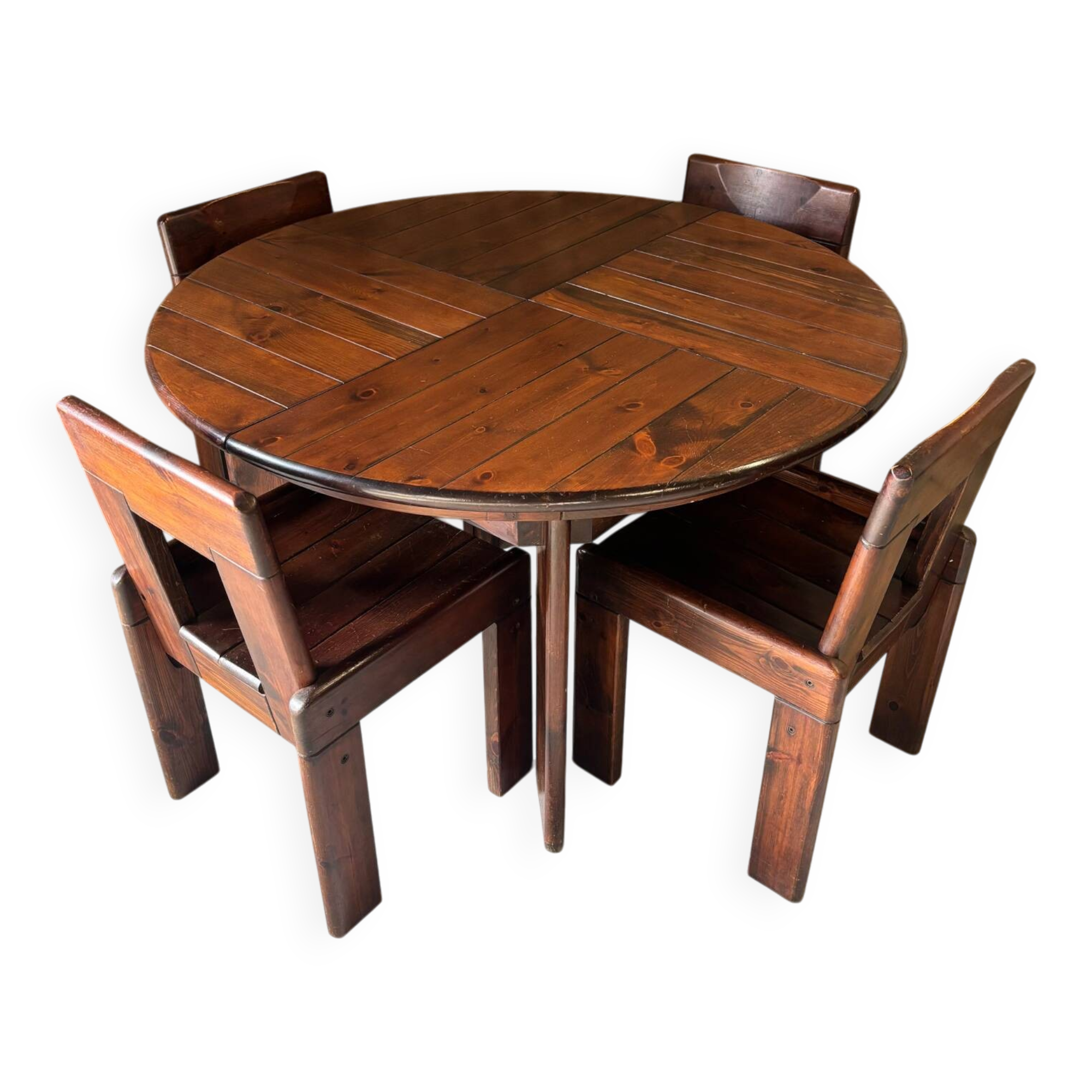 Table and 4 chairs set by Silvio Coppola for Fratelli Montina