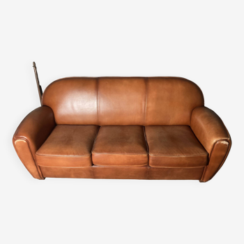 3-seater leather club sofa