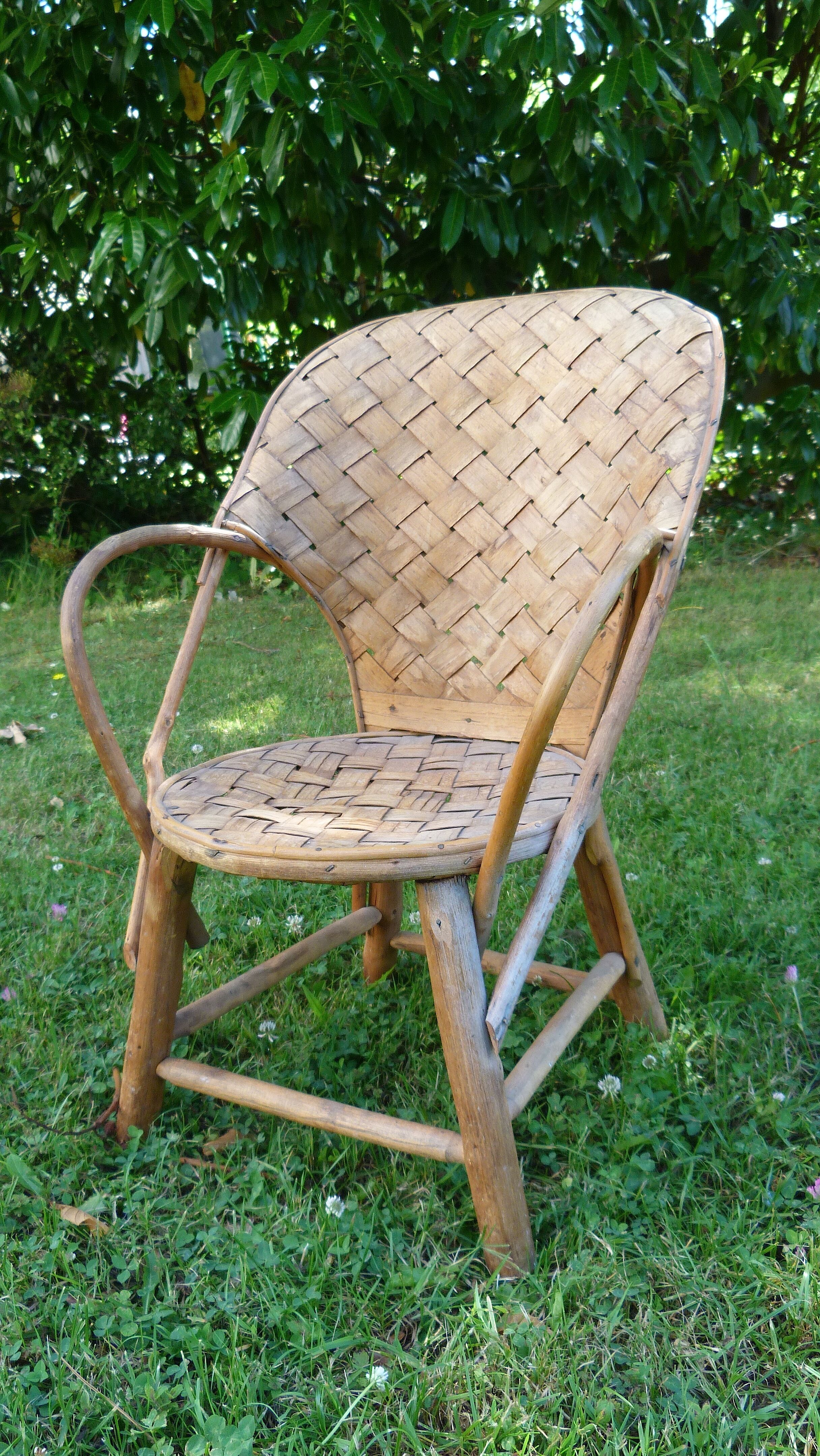 Vintage chestnut children's armchair