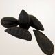 Set of decorative fruits in carved blackened wood.