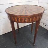 Bouillotte table in marquetry, signed Pagny Fils, Paris, early 20th century