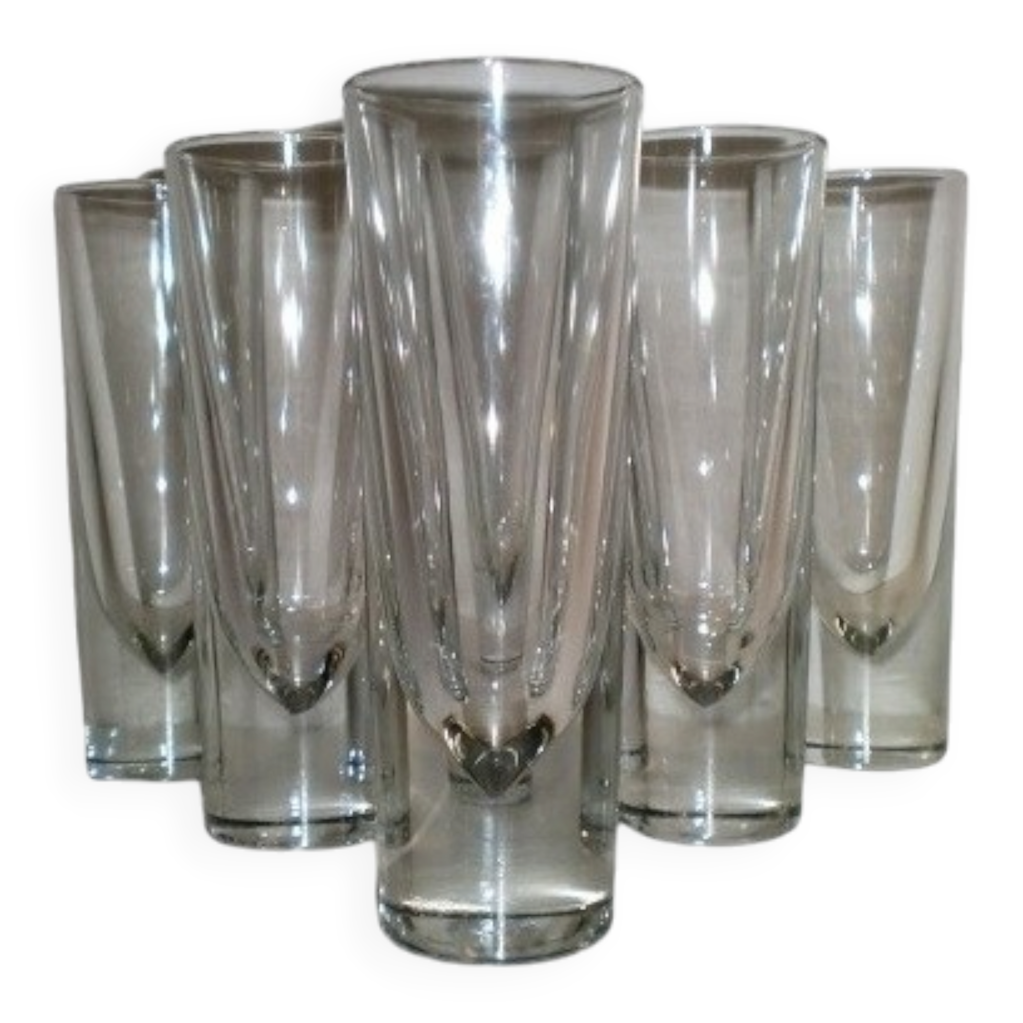 6x Long drink glass Bullet - Carlo Moretti 1980'S - Borgonovo