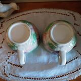 Large vintage chocolate slip cups