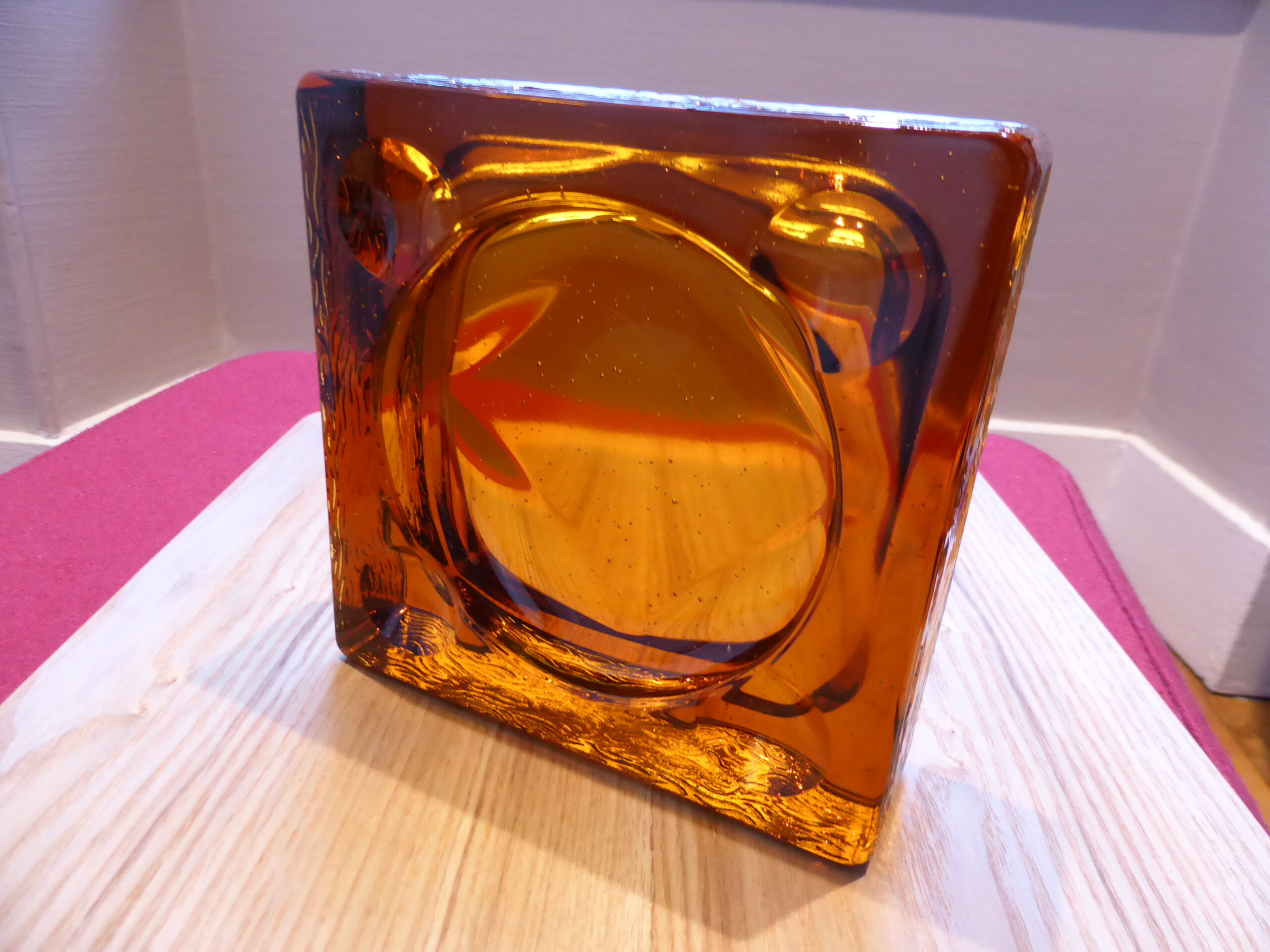 Square glass ashtray