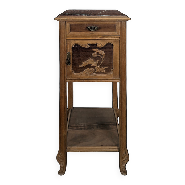Chevet style Art nouveau plateau marbre griotte