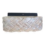 Small rectangular glass flush mount ceiling or wall lamp vintage