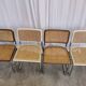Set of 4 vintage cesca dining chairs / 2 brown 2 white / cane seat mid-century