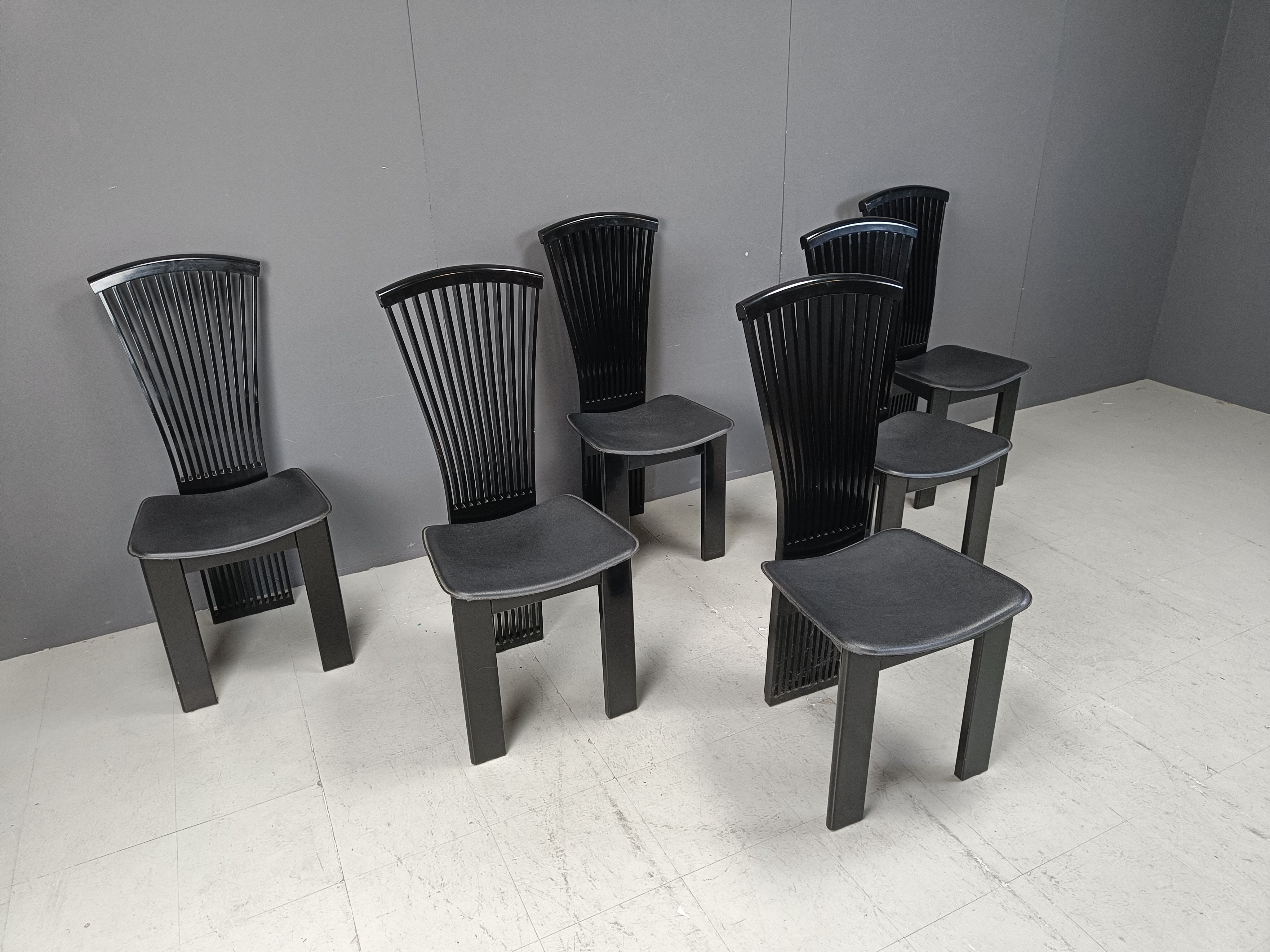 Post modern dining chairs by Pietro Costantini, 1980s, set of 6