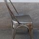 Paire de chaises en métal gris
